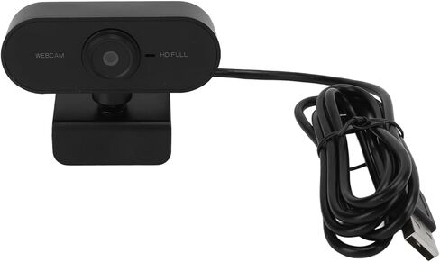 1080P HD Webcam with Built in Microphone, USB2.0 Plug and Play Web Camera, 360° Adjustable Clip for Desktop Laptop PC, Online Class Live Streaming Video Conferencing in Kuwait