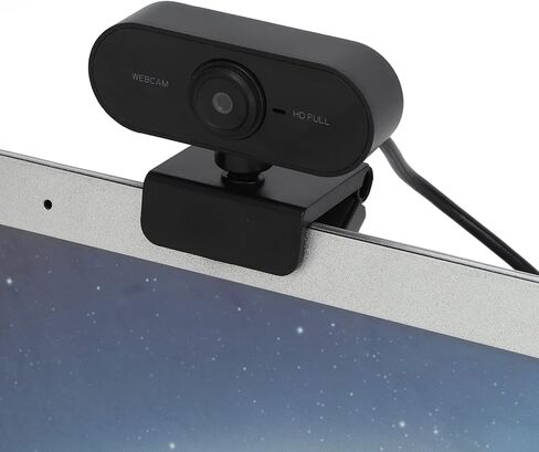 1080P HD Webcam with Built in Microphone, USB2.0 Plug and Play Web Camera, 360° Adjustable Clip for Desktop Laptop PC, Online Class Live Streaming Video Conferencing in Kuwait