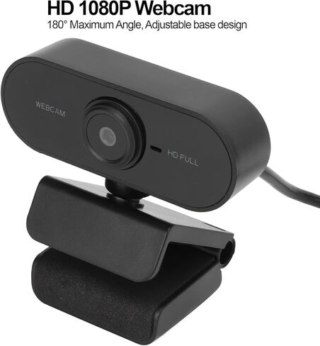 1080P HD Webcam with Built in Microphone, USB2.0 Plug and Play Web Camera, 360° Adjustable Clip for Desktop Laptop PC, Online Class Live Streaming Video Conferencing in Kuwait