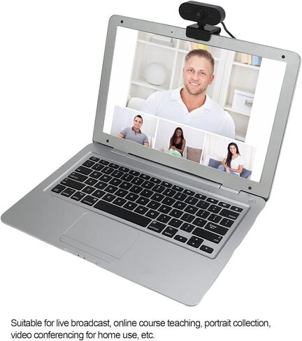 1080P HD Webcam with Built in Microphone, USB2.0 Plug and Play Web Camera, 360° Adjustable Clip for Desktop Laptop PC, Online Class Live Streaming Video Conferencing in Kuwait