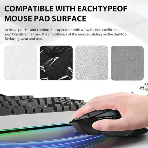 مجموعتان من زلاجات ماوس الثلج G502 X Plus، أقدام بديلة PTFE متوافقة مع ماوس الألعاب اللاسلكي Logitech G502 X Plus، وسادة تزلج ناعمة ومتينة (0.7 مم/أبيض) in Kuwait