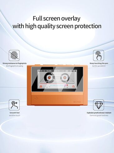 Screen Protector for FiiO ECHO, High-definition Scratch Resistant Nanofilm,HD Clear, Bubble Free with Easy Installation Kit,1 Pack Front Screen Protector + 1 Pack Rear Screen Protector. in Kuwait