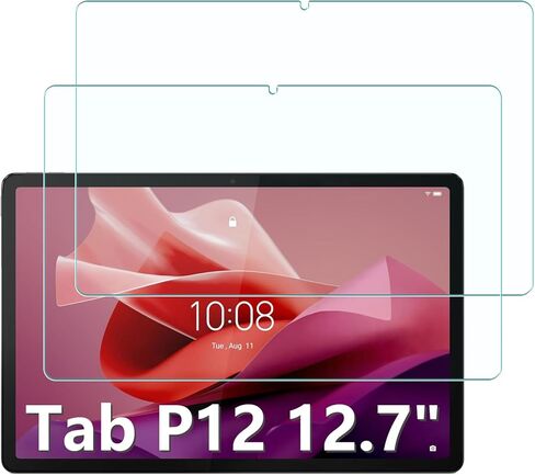 واقي شاشة متوافق مع Lenovo Tab P12 12.7 بوصة، قطعتان بديلتان من طبقة الزجاج المقوى صلابة 9H، أفلام مضادة لبصمات الأصابع ومضادة للوهج in Kuwait