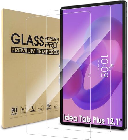 واقي شاشة WD&CD مكون من قطعتين متوافق مع Lenovo Idea Tab Plus 12.1 بوصة، جراب زجاجي مقوى صديق للبيئة لجهاز Lenovo Idea Tab Plus 12.1 بوصة 【مضاد للخدش 】【مضاد للفقاعات】عالية الوضوح】 in Kuwait