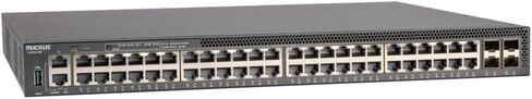 Ruckus ICX8200-48P 48-Port Gigabit PoE+ Managed Switch, 370W, 5x25G SFP Uplinks, Layer 2/3, 1U Rackmount, 32K MAC, TAA, USB-C Console, Cloud Care Pre-Configured Bundle Eligible in Kuwait
