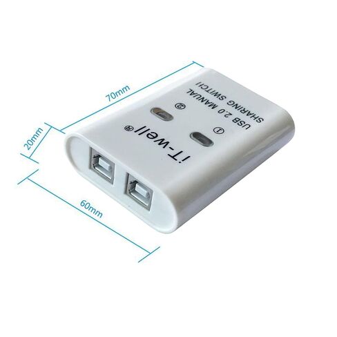جهاز مشاركة طابعة USB محمول خارج محول ثابت KVM محول فاصل محول أبيض 60 × 70 × 20 مم - 60 × 70 × 20 مم أبيض in Kuwait