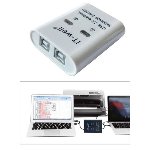 جهاز مشاركة طابعة USB محمول خارج محول ثابت KVM محول فاصل محول أبيض 60 × 70 × 20 مم - 60 × 70 × 20 مم أبيض in Kuwait