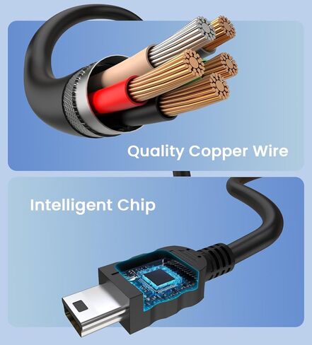 Mini USB Cable Compatible with Garmin GPS Navigator GPS Charger Cable Designed for Garmin Drive 53 Nuvi DriveSmart DriveAssist Dezl Approach Magellan Zumo Navigon GPS Power Cord for Dash Cam in Kuwait