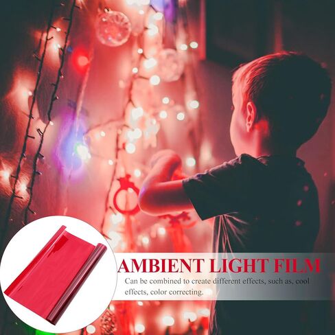مرشح إضاءة فيلم شفاف من MERRYHAPY Sunset للتصوير الفوتوغرافي والفيديو، مرشح ضوء تصحيح الحيوانات الأليفة باللون الأحمر المتوهج 40 × 100 سم للاستوديو والإضاءة المزاجية المحيطة in Kuwait