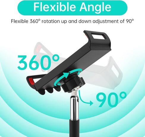 Tablet Stand, Carbon Steel Rod Adjustable Height Angle Pad Stand, 360° Tilt Weighted Metal Base Office Desktop Tab Stand Holder, Portable Monitor Support, (for 4.7-10.9 in Tablet) in Kuwait