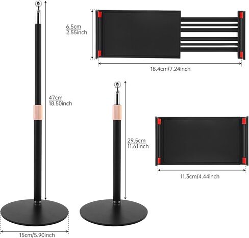 Tablet Stand, Carbon Steel Rod Adjustable Height Angle Pad Stand, 360° Tilt Weighted Metal Base Office Desktop Tab Stand Holder, Portable Monitor Support, (for 4.7-10.9 in Tablet) in Kuwait