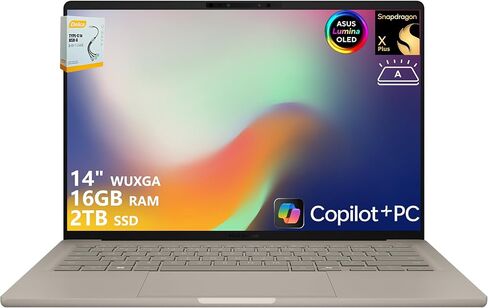 ASUS Zenbook 14 OLED Laptop | 14" WUXGA Lumina OLED Touch (100% DCI-P3, 500nits HDR) | Intel 16-core Ultra 7 255H (Up to 13 Tops) | 16GB DDR5 1TB SSD | Backlit Fingerprint Win11Pro w/DLCA Accessory in Kuwait