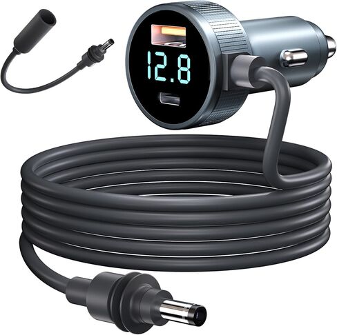 Starlink Mini Car Adapter, 3-in-1 Starlink Mini Cable+ Cigarette Lighter Adapter 12V-48V with Digital Display, USB C PD 40W & USB A 35W Ports for Trucks, Cars, RVs (10FT)+Extension Cable in Kuwait