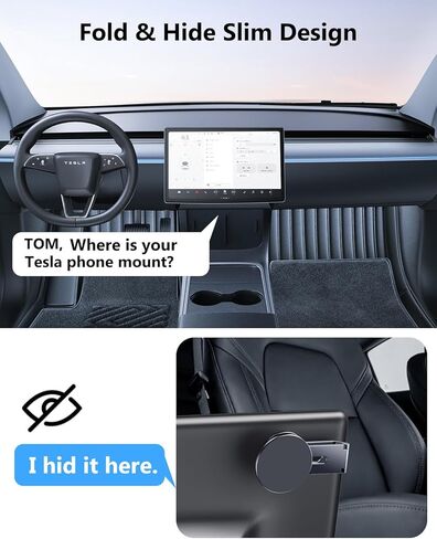 حامل هاتف Tesla لـ Magsafe: حامل هاتف سيارة Tesla لملحقات Tesla Model 3/Y 【أقوى مغناطيس N52 + قابل للتعديل 360 درجة】 حامل سيارة مخفي قابل للطي مغناطيسي iPhone وAndroid in Kuwait