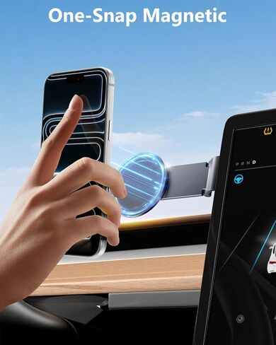 حامل هاتف Tesla لـ Magsafe: حامل هاتف سيارة Tesla لملحقات Tesla Model 3/Y 【أقوى مغناطيس N52 + قابل للتعديل 360 درجة】 حامل سيارة مخفي قابل للطي مغناطيسي iPhone وAndroid in Kuwait