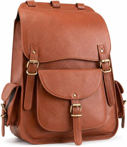 Handmade World Vintage Full Grain 20 Inch Leather Laptop Backpack Casual Bookbag Daypack Camping Travel Rucksack Knapsack in Saudi Arabia