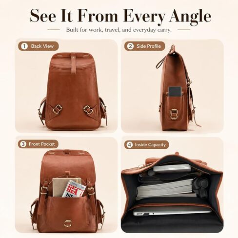 Handmade World Vintage Full Grain 20 Inch Leather Laptop Backpack Casual Bookbag Daypack Camping Travel Rucksack Knapsack in Saudi Arabia