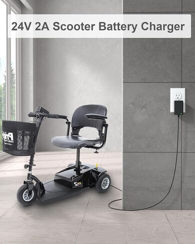 شاحن سكوتر متحرك VHBW 24V 2A من أجل تنقل الفخر، Go-Go Elite Traveller، كرسي كهربائي Jazzy، ShopRider، Drive Medical، والمزيد، موصل XLR ذو 3 دبابيس in Kuwait