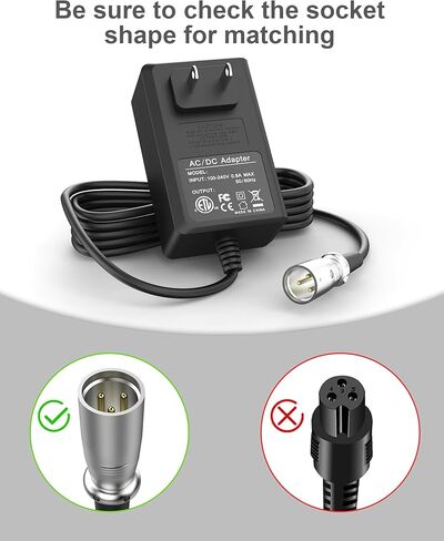 شاحن سكوتر متحرك VHBW 24V 2A من أجل تنقل الفخر، Go-Go Elite Traveller، كرسي كهربائي Jazzy، ShopRider، Drive Medical، والمزيد، موصل XLR ذو 3 دبابيس in Kuwait