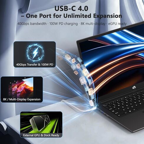 NIMO 17.3" Copilot+ Laptop, AMD Ryzen AI 9 HX 370(50 Tops NPU), Radeon 890M, 64GB RAM 2TB SSD, DDR5, 144Hz, PD 100W USB-C 4.0, AI Laptop with Wi-Fi 6E for Student Working Business in Kuwait