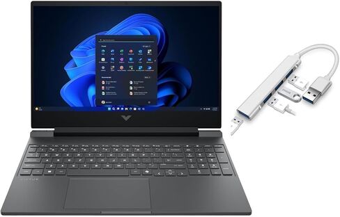 كمبيوتر محمول للألعاب HP Victus مقاس 15.6 بوصة بدقة FHD وسرعة 144 هرتز | انتل كور i5-13420H | نفيديا جي فورس ار تي اكس 4050 6 جيجا | الخلفية | ميكا سيلفر| 16 جيجا رام | 512 جيجا اس اس دي | ويندوز 11 هوم | حزمة مع محور USB 3.0 in Kuwait