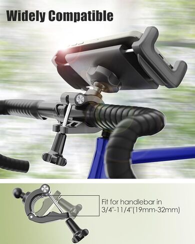 Charchendo Anti Shake Universal E-Bike Handlebar Tablet Mount with Anti Fall Strap, Motorcycle/Bike/Electric Scooter Tablet Holder Compatible with 4-13'' iPad Pro/Air/Mini, iPhones, Galaxy Z, E-Book in Kuwait