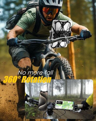 Charchendo Anti Shake Universal E-Bike Handlebar Tablet Mount with Anti Fall Strap, Motorcycle/Bike/Electric Scooter Tablet Holder Compatible with 4-13'' iPad Pro/Air/Mini, iPhones, Galaxy Z, E-Book in Kuwait