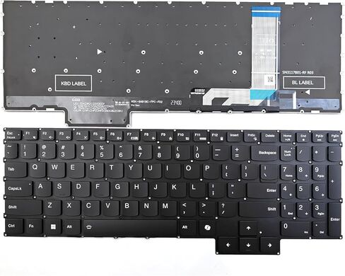لوحة مفاتيح بديلة لجهاز Lenovo LOQ 15ARP9 15AHP9 15IAX9 15IAX9E 15IAX9I 15IRX9 GeekPro G5000 2024 كمبيوتر محمول أمريكي أسود مع إضاءة خلفية ومفتاح AI in Kuwait