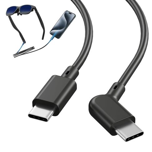 AR Smart Glasses USB-C Cable, 20Gbps USB 3.2 Gen2 Data & 60W Fast Charging – Compatible with XREAL Air/One, VITURE Pro XR, Rokid Max, RayNeo and More; 125° Ergonomic L-Shape Connector (6.6 FT（2M）) in Saudi Arabia