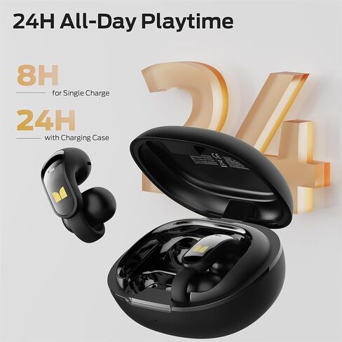 سماعات أذن مفتوحة Monster AC228، عمر بطارية يصل إلى 24 ساعة، مقاومة للماء IPX5، بلوتوث 6.0، ملاءمة مريحة طوال اليوم، مشبك لاسلكي على سماعات الأذن للجري وركوب الدراجات in Kuwait