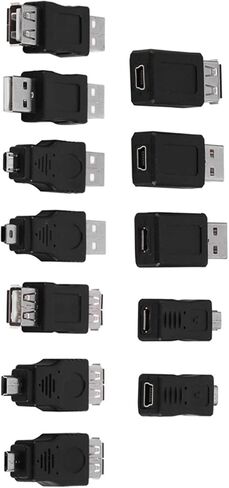 حزمة من 12 محول USB2.0 MiniMicro ذكر أنثى محولات موصلات لتجربة التوصيل والتشغيل السلس، أسود 12 قطعة للمسافرين والطلاب in Kuwait