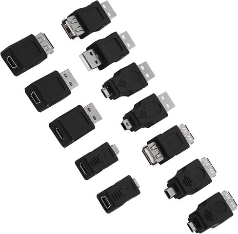 حزمة من 12 محول USB2.0 MiniMicro ذكر أنثى محولات موصلات لتجربة التوصيل والتشغيل السلس، أسود 12 قطعة للمسافرين والطلاب in Kuwait