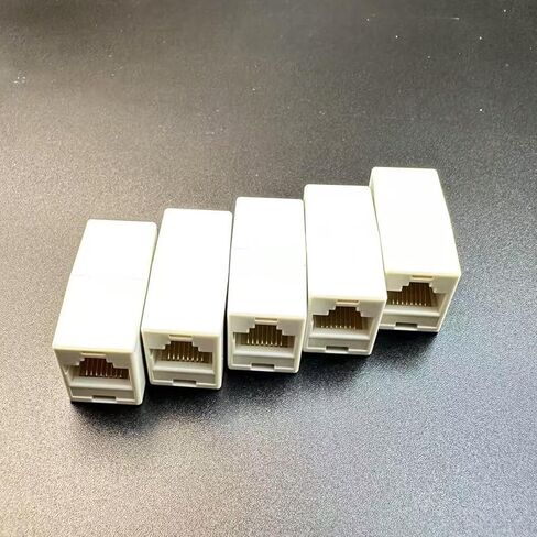 RJ45 Coupler Female, Network Cable Joiner, 10x Double Straight Head Plug with Function, Modular Connector Tool with Precision, Solid Wire Gear Strength, Home Accessories for Standard Ethernet Setup in Kuwait