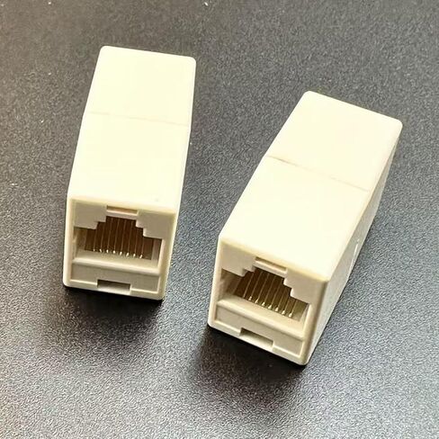 RJ45 Coupler Female, Network Cable Joiner, 10x Double Straight Head Plug with Function, Modular Connector Tool with Precision, Solid Wire Gear Strength, Home Accessories for Standard Ethernet Setup in Kuwait