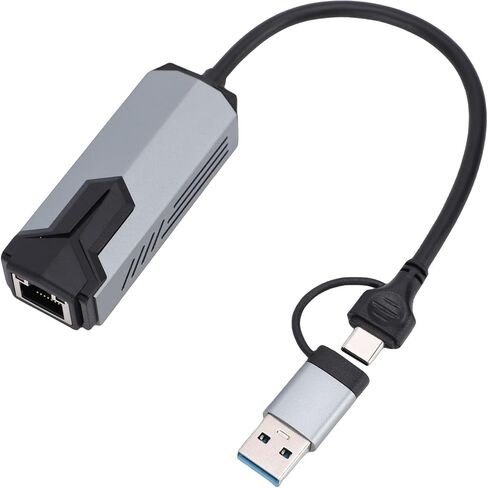 محول USB C إلى إيثرنت بسرعة 5 جيجابت في الثانية، محول شبكة من الألومنيوم، محول شبكة RJ45، مثالي لأجهزة الكمبيوتر المحمول والكمبيوتر اللوحي in Kuwait