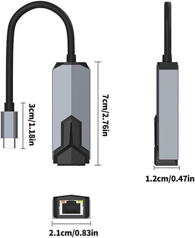 محول USB-C محمول إلى Gigabit Ethernet - جسر شبكة بسرعة 1000 ميجابت في الثانية لمستخدمي الأجهزة المحمولة - النوع C in Kuwait