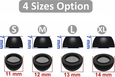 أطراف أذن إسفنجية متوافقة مع سماعات أذن Galaxy Buds 4 Pro SM-R640N 2026، مقاسات S/M/L/XL 4 أزواج أطراف بديلة من إسفنج الذاكرة الناعمة، متوافقة مع Galaxy Buds 4 Pro SM-R640N 4 أزواج smlxl in Kuwait
