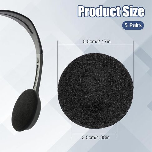 Ear Cushions Ultra Soft Foam Cover, 5Pair 55mm/2.2" Foam Headphone Covers for Headphones Most Standard Size Office Telephone Headsets H251 H251n H261n H351 H361 in Kuwait