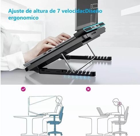 وسادة تبريد للكمبيوتر المحمول، حصيرة كمبيوتر تعمل بمنفذ USB مع 3 سرعات رياح وتصميم مريح، لمبرد الكمبيوتر المحمول مقاس 14.6 بوصة in Kuwait