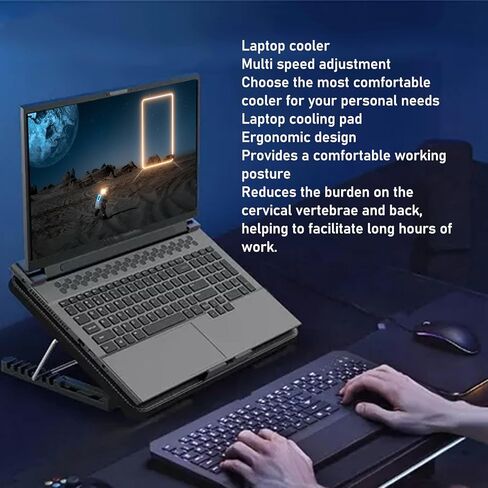 وسادة تبريد للكمبيوتر المحمول، حصيرة كمبيوتر تعمل بمنفذ USB مع 3 سرعات رياح وتصميم مريح، لمبرد الكمبيوتر المحمول مقاس 14.6 بوصة in Kuwait