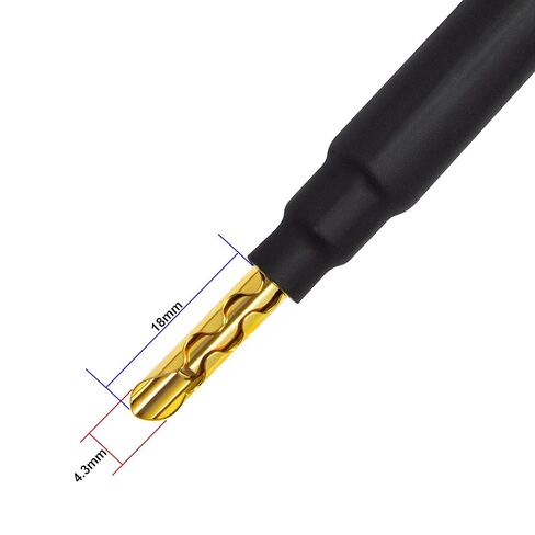 WORLDS BEST CABLES 25 Foot Ultimate - 7 AWG - Ultra-Pure OFC – Extra Premium Audiophile HiFi Bi-Wire Speaker Cable Pair with Eminence Gold Banana Plugs & TnBrwn Tweed Jacket in Kuwait