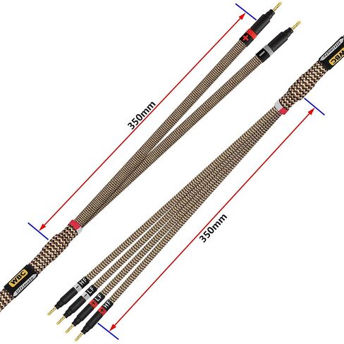 WORLDS BEST CABLES 25 Foot Ultimate - 7 AWG - Ultra-Pure OFC – Extra Premium Audiophile HiFi Bi-Wire Speaker Cable Pair with Eminence Gold Banana Plugs & TnBrwn Tweed Jacket in Kuwait