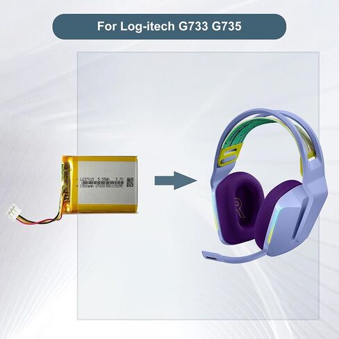 Replacement Battery 533-000181 Compatible with Logitech G733 G735, 1500mAh 3.85V, with Repair Tool Kit in Kuwait