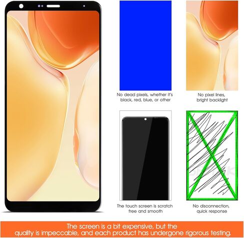 شاشة بديلة لشاشة LG Stylo 5 لشاشة LG Stylus 5 LCD Q720 LM-Q720CS Q720MS أجزاء إصلاح مجموعة التحويل الرقمي التي تعمل باللمس (أسود) in Kuwait