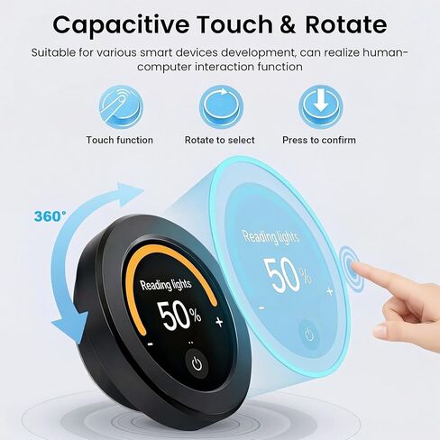 2.1 Inch ESP32 Rotary Display, 480x480 HMI IPS Round Knob Touch Display with ESP32-S3 Development Board, 2.4G WiFi and BLE Capacitive Touchscreen Compatible with Arduino IDE and LVGL Library in Kuwait
