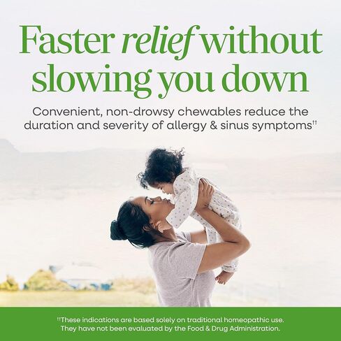 Nature's Way Umcka Allergy+Sinus Homeopathic, Sneezing, Runny Nose, Congestion, and Sinus Pressure**, Phenylephrine Free, Non-Drowsy, Cherry Flavored, 20 Chewable Tablets in Saudi Arabia