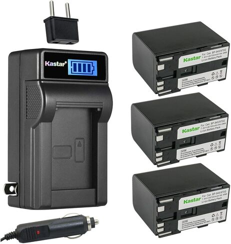 Kastar BP-970G LCD AC Battery Charger Compatible with Canon BP-970 BP-970G BP-975, BP-945 BP-950 BP-950G BP-955, BP-930 BP-935, BP-925, BP-911 BP-911K BP-914 BP-915 Camera Battery in Kuwait