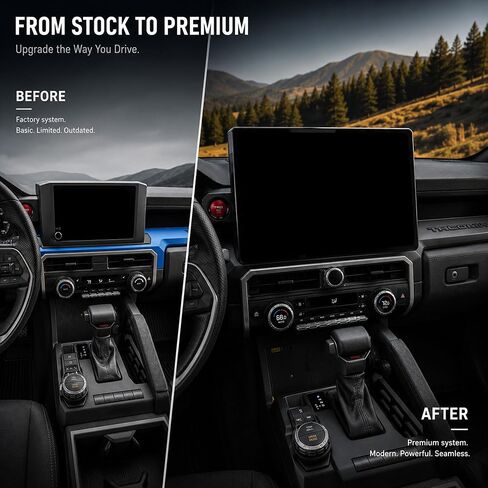 ستيريو سيارة 14.6 بوصة Android 14 لسيارة Toyota Tacoma 2024-2026، مناسب لسيارة Tacoma 4GB+64GB 1920 * 1080 HD شاشة تحكم مركزية راديو السيارة، تشغيل لاسلكي وAndroid Auto، ملاحة GPS، بلوتوث BT/FM/AM in Kuwait
