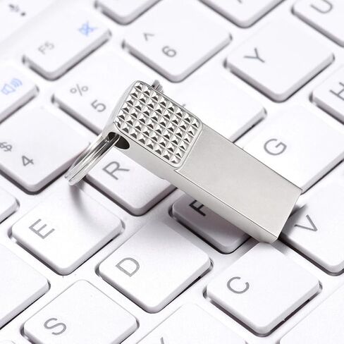 محرك فلاش USB سعة 128 جيجابايت مع محول من النوع C، محرك قلم USB 2.0 عالي السرعة، شريحة ذاكرة تخزين صغيرة للهاتف/الوسادة/الكمبيوتر الشخصي/الكمبيوتر المحمول - (فضي 128 جيجابايت) in Kuwait