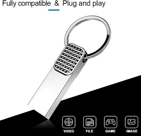 محرك فلاش USB سعة 128 جيجابايت مع محول من النوع C، محرك قلم USB 2.0 عالي السرعة، شريحة ذاكرة تخزين صغيرة للهاتف/الوسادة/الكمبيوتر الشخصي/الكمبيوتر المحمول - (فضي 128 جيجابايت) in Kuwait